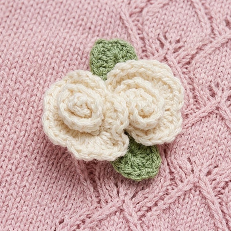 MARLU' Copertina rosa con fiori neonata