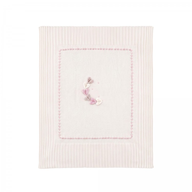 MARLU' Copertina bianca con cuori neonata