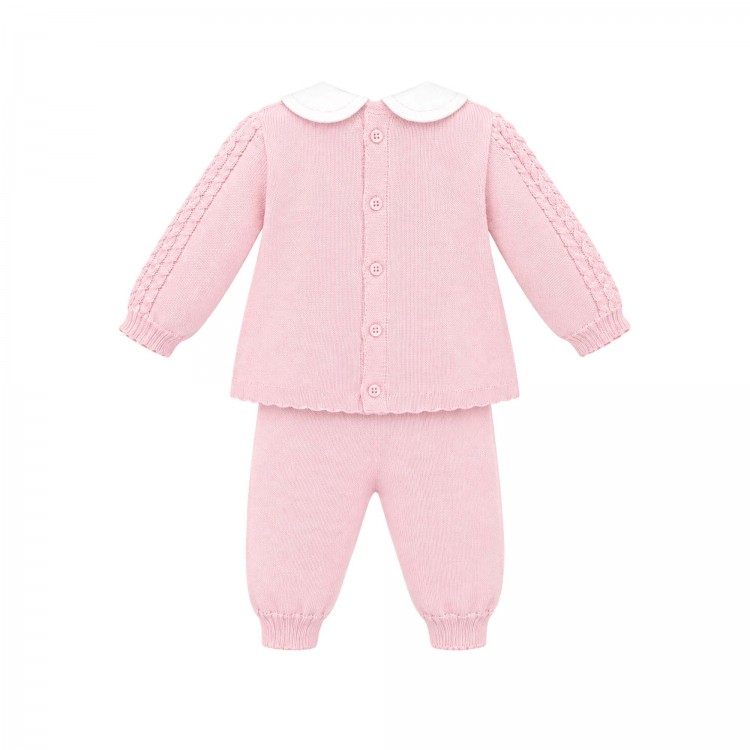 MARLU' Completo rosa con fiori neonata