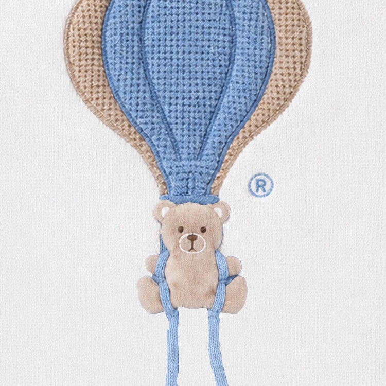 MARLU' Copertina bianca mongolfiera neonato