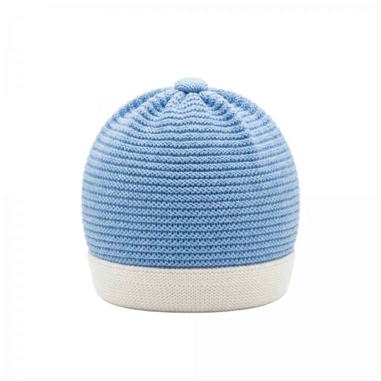 MARLU' Cappellino celeste in filato neonato