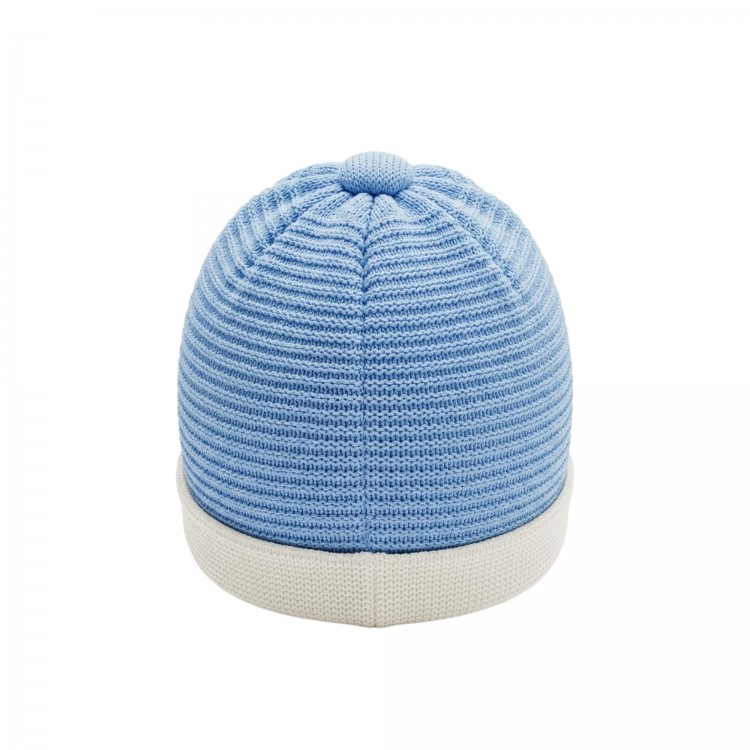 MARLU' Cappellino celeste in filato neonato