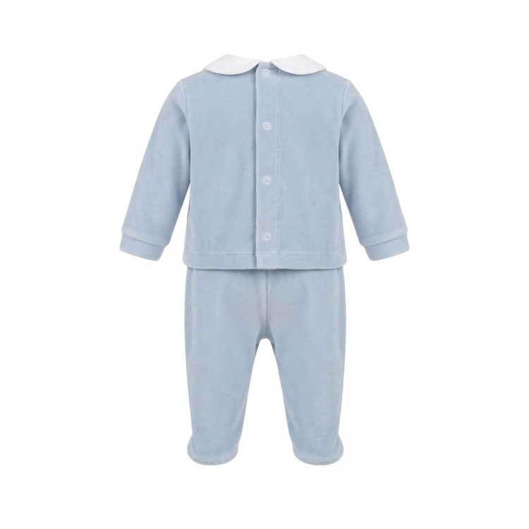 MARLU' Completo celeste in ciniglia neonato