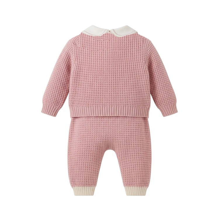 MARLU' Completo rosa con salopette neonata