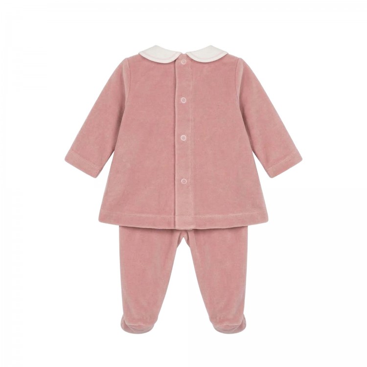MARLU' Completo rosa in ciniglia neonata