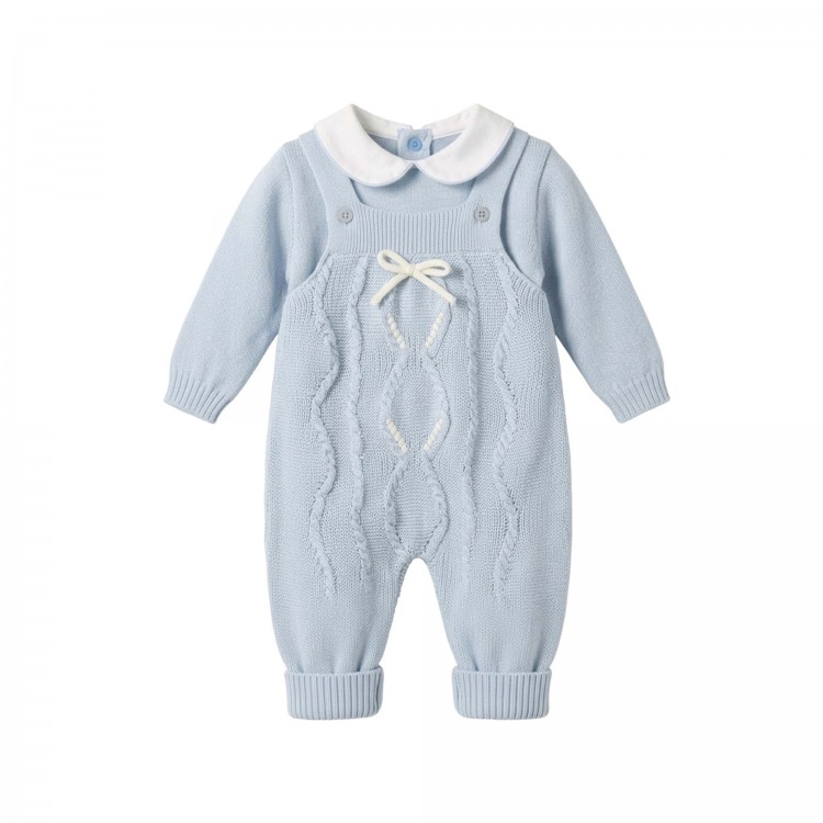 MARLU' Completo celeste con salopette neonato