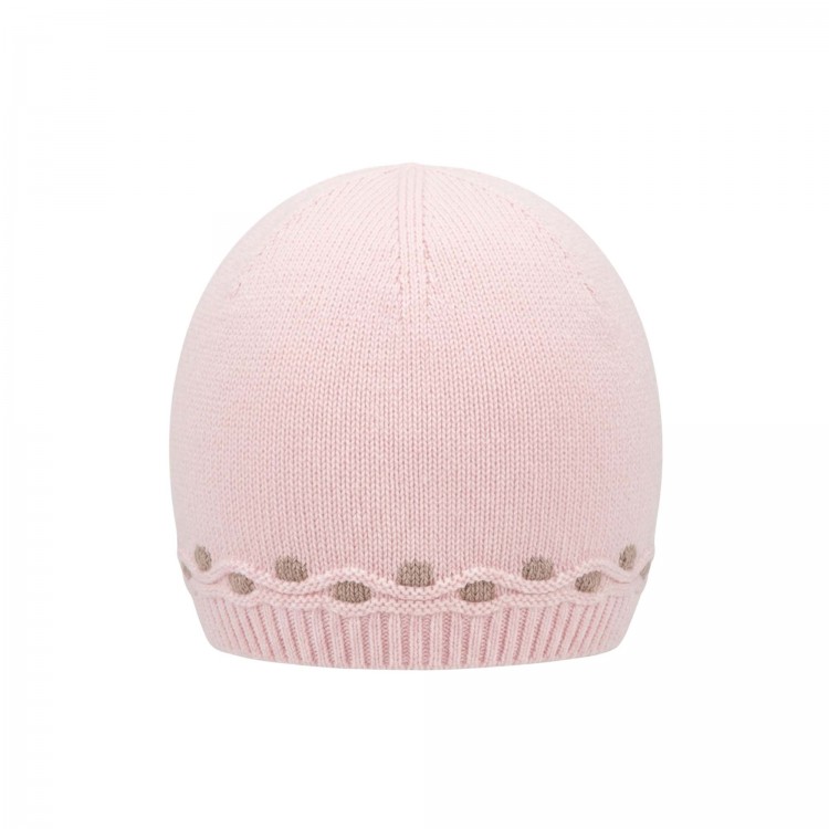 MARLU' Cappellino rosa in filato neonata
