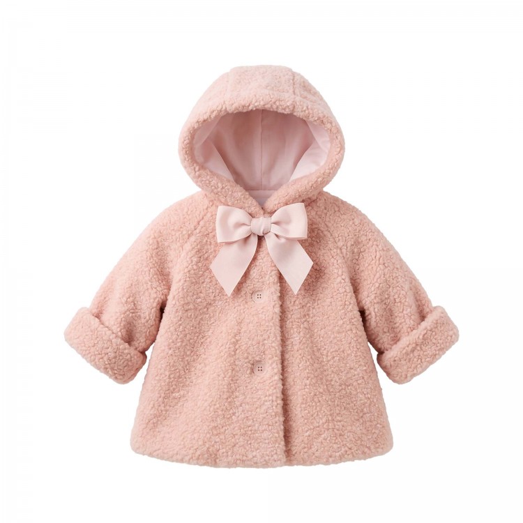 MARLU' Cappotto rosa teddy neonata