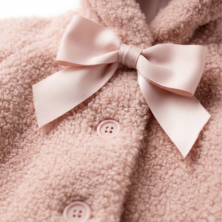 MARLU' Cappotto rosa teddy neonata