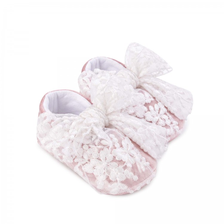 MARLU' Scarpine rosa con fiocco neonata