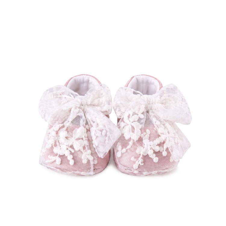 MARLU' Scarpine rosa con fiocco neonata