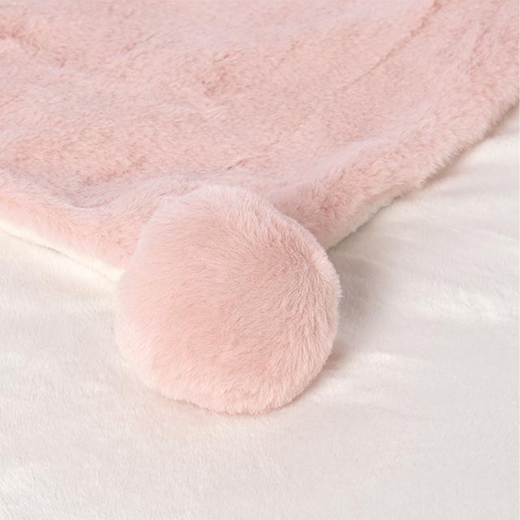 MAYORAL NEWBORN Coperta rosa in pile con pompon neonata