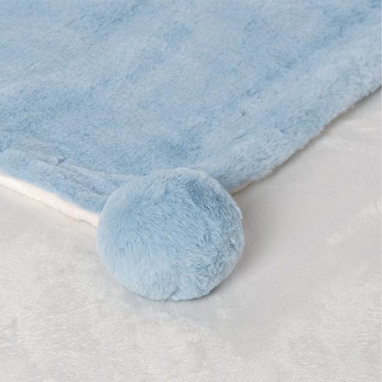 MAYORAL NEWBORN Coperta celeste in pile con pompon neonato