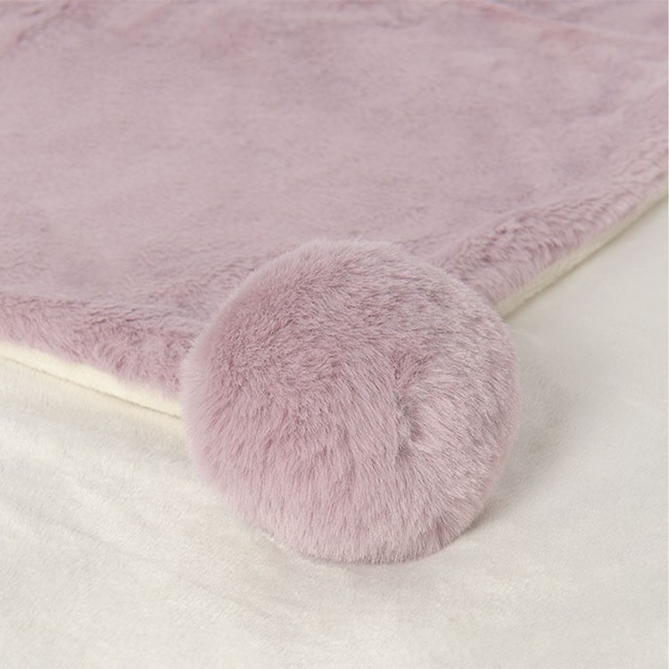 MAYORAL NEWBORN Coperta malva in pile con pompon neonata