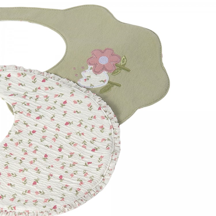 MAYORAL NEWBORN Set 2 bavette con fiori neonata