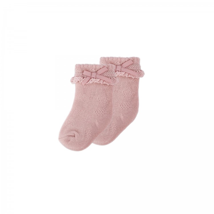 MAYORAL NEWBORN Calze rosa fiocchetti neonata