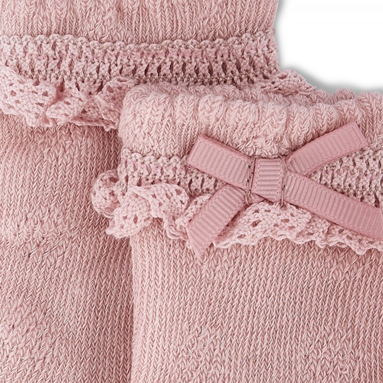 MAYORAL NEWBORN Calze rosa fiocchetti neonata