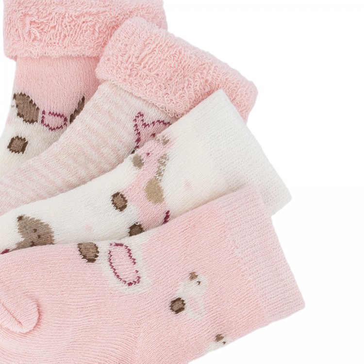 MAYORAL NEWBORN Set 4 calze rosa neonata