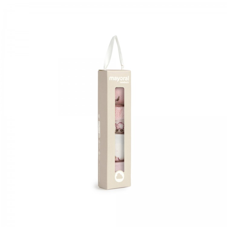MAYORAL NEWBORN Set 4 calze rosa neonata