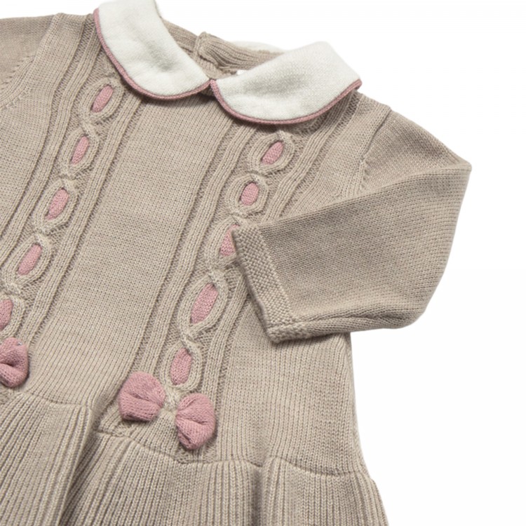 MAYORAL NEWBORN Abitino beige tricot neonata