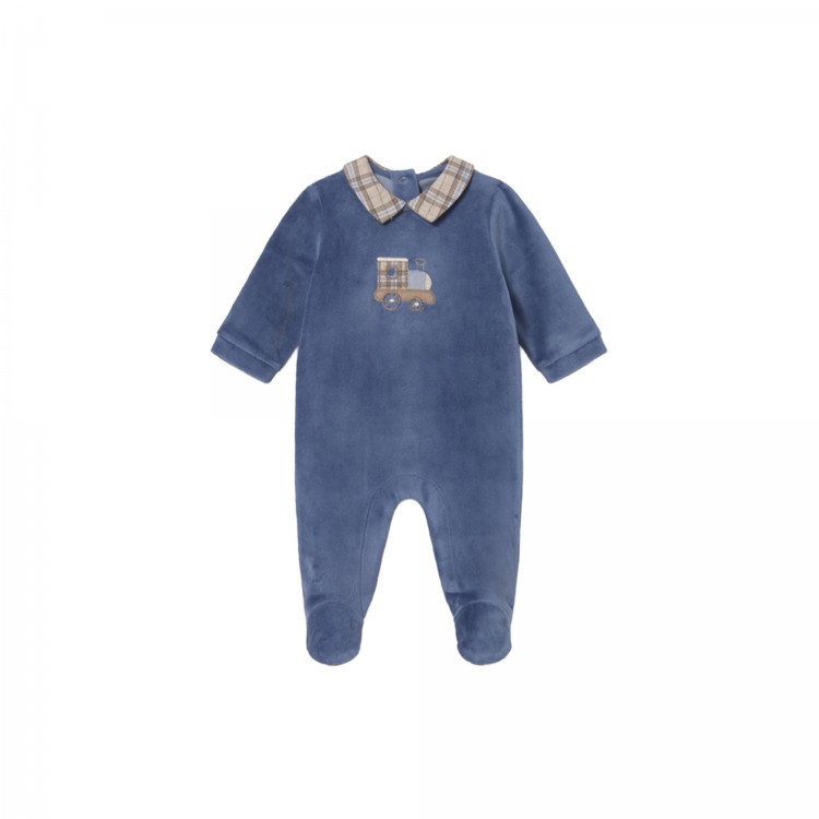 MAYORAL NEWBORN Tutina blu navy in ciniglia neonato