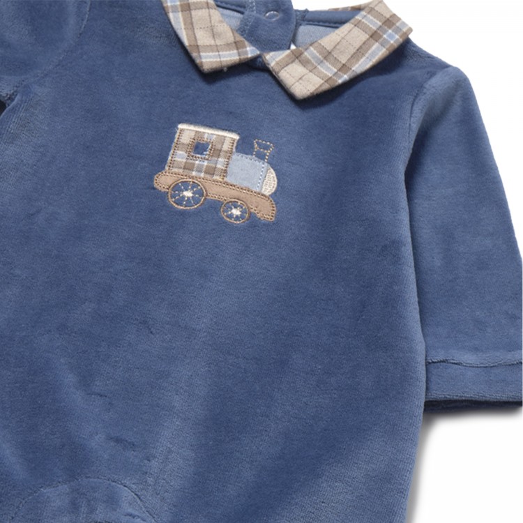 MAYORAL NEWBORN Tutina blu navy in ciniglia neonato