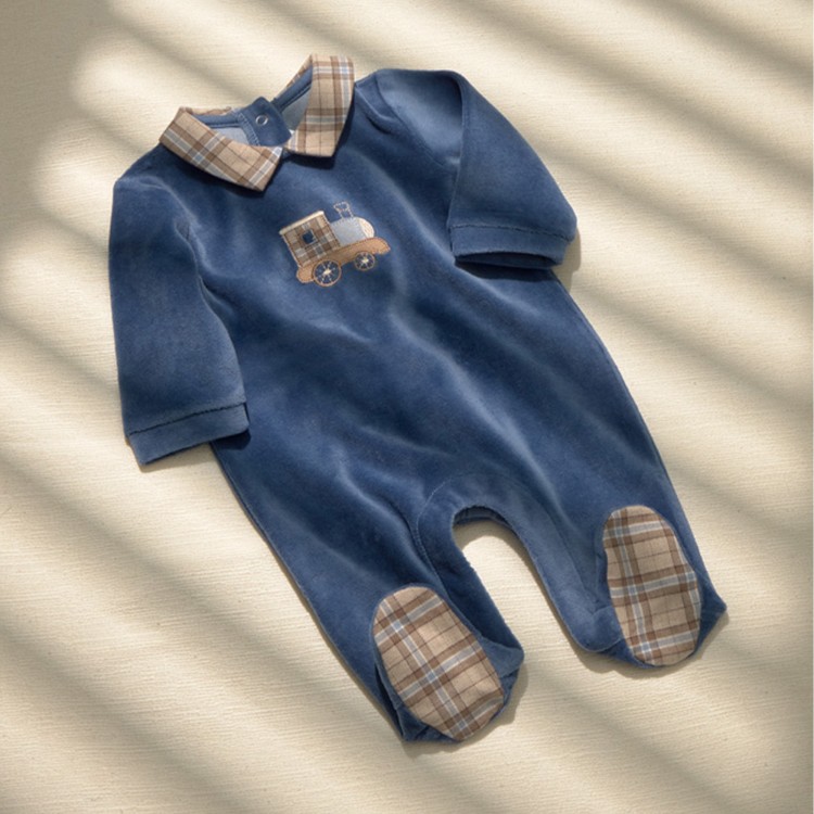 MAYORAL NEWBORN Tutina blu navy in ciniglia neonato