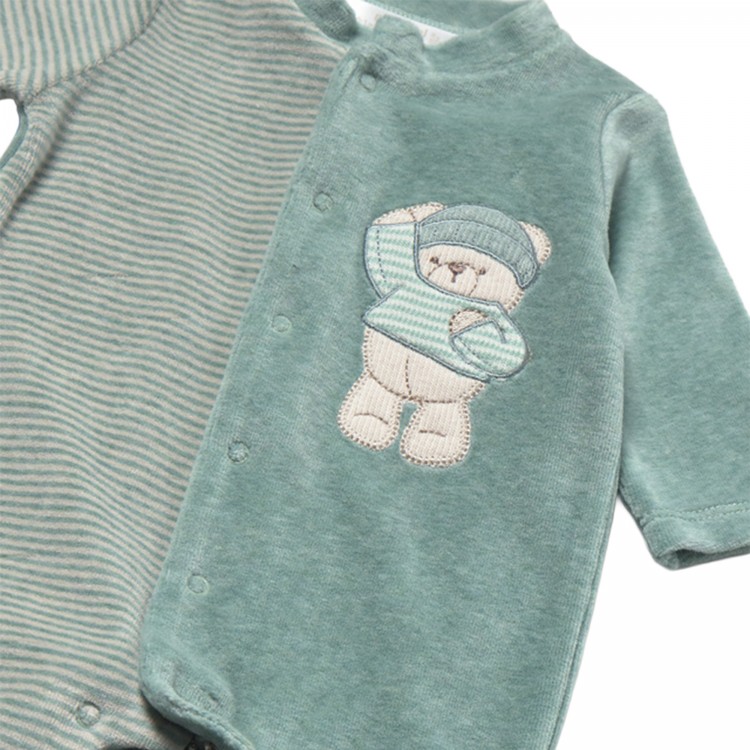 MAYORAL NEWBORN Tutina verde in ciniglia neonato