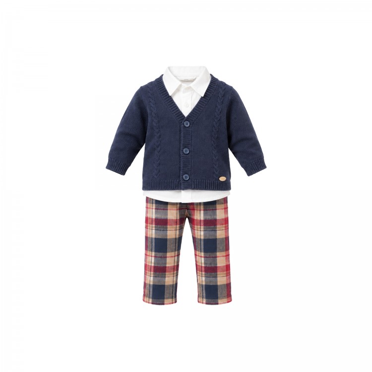 MAYORAL NEWBORN Completo blu navy tre pezzi neonato