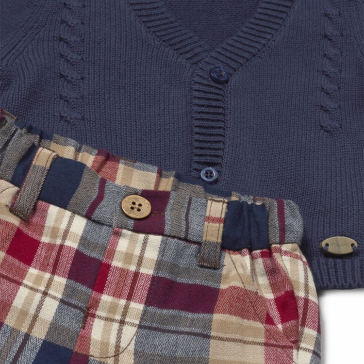 MAYORAL NEWBORN Completo blu navy tre pezzi neonato