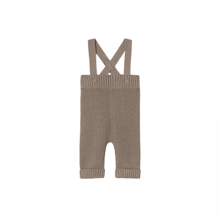 MAYORAL NEWBORN Salopette marrone tricot neonato