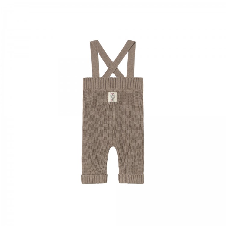 MAYORAL NEWBORN Salopette marrone tricot neonato