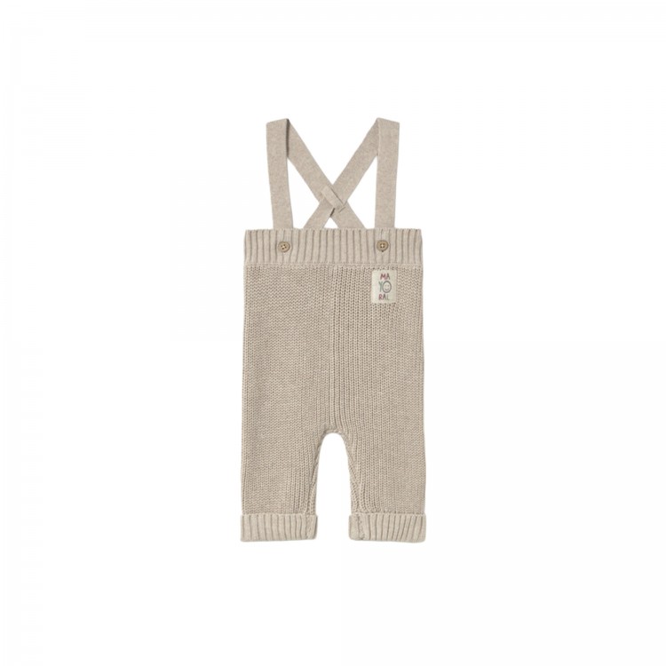 MAYORAL NEWBORN Salopette beige tricot neonato