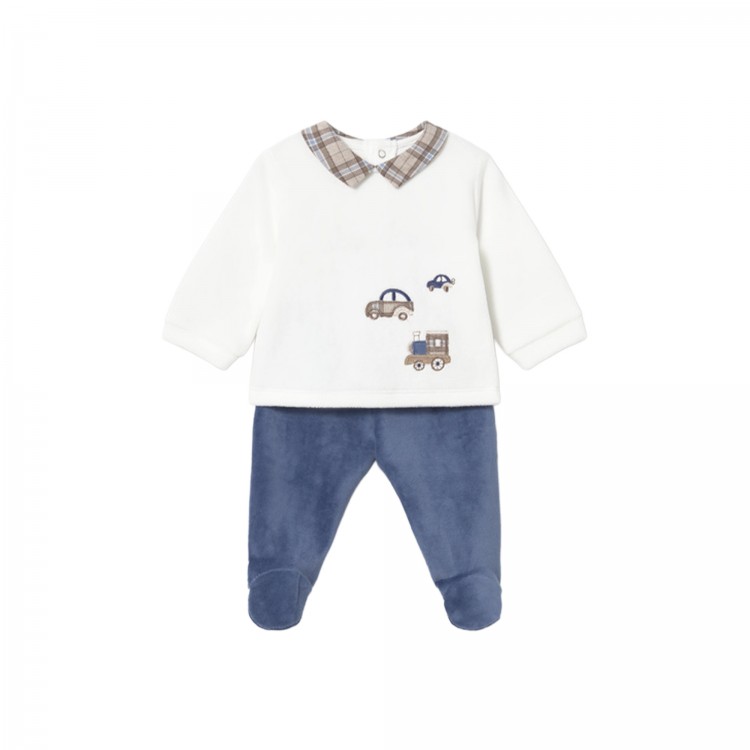 MAYORAL NEWBORN Completo blu ghettina e maglia neonato