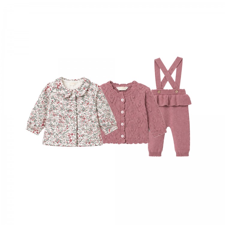 MAYORAL NEWBORN Completo rosa tre pezzi neonata