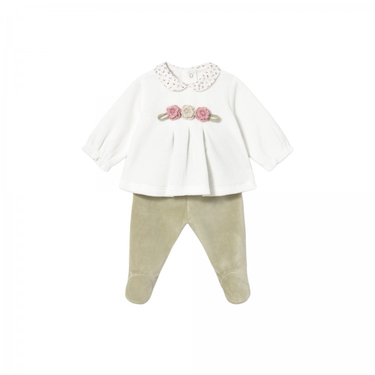 MAYORAL NEWBORN Completo salvia ghettina e maglia neonato