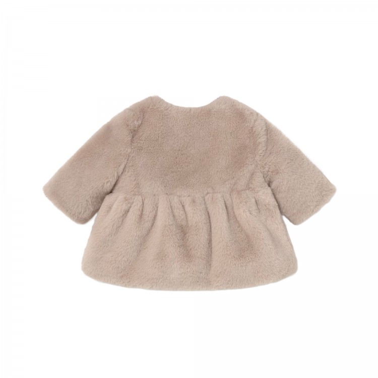 MAYORAL NEWBORN Cappotto beige in finta pelliccia neonata