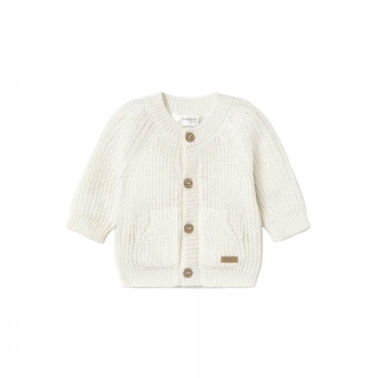 MAYORAL NEWBORN Cardigan panna tricot neonato