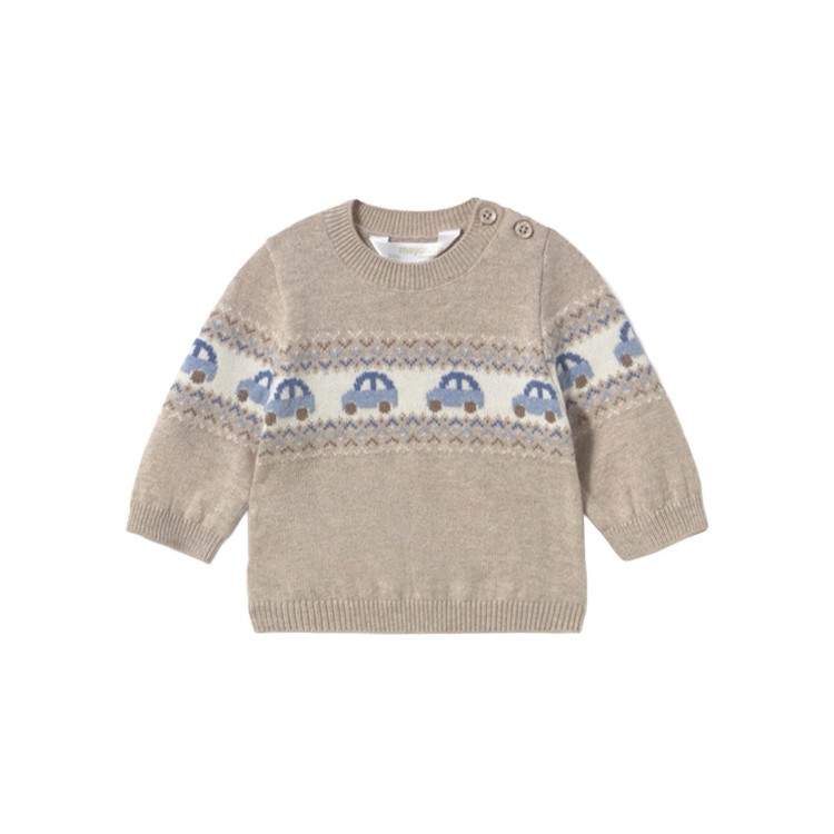 MAYORAL NEWBORN Maglione beige jacquard neonato