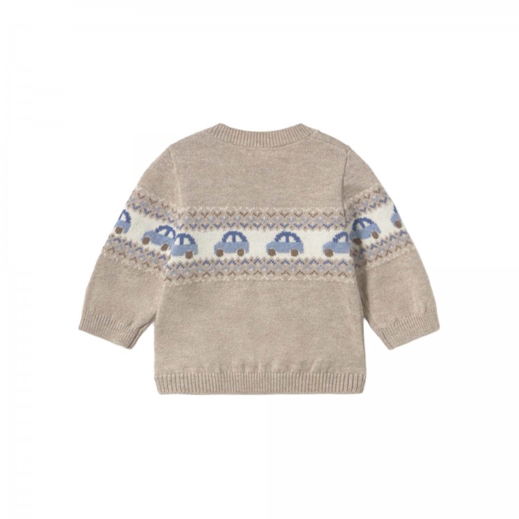 MAYORAL NEWBORN Maglione beige jacquard neonato