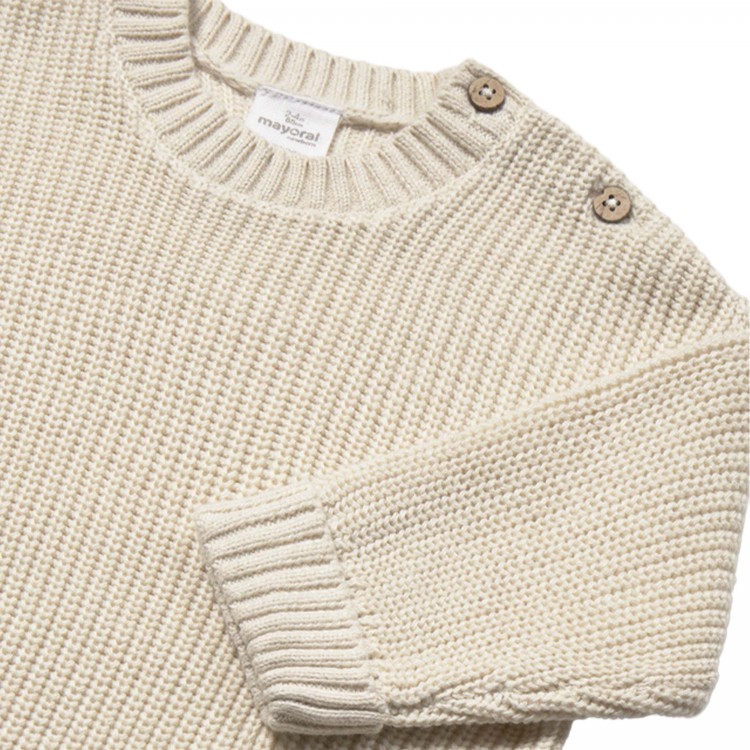 MAYORAL NEWBORN Maglione panna in cotone neonato
