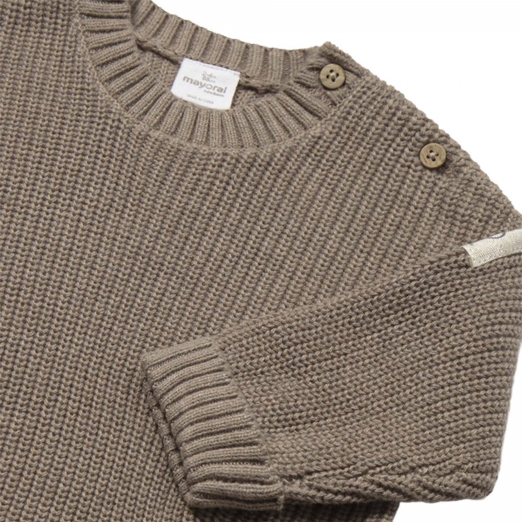 MAYORAL NEWBORN Maglione marrone in cotone neonato