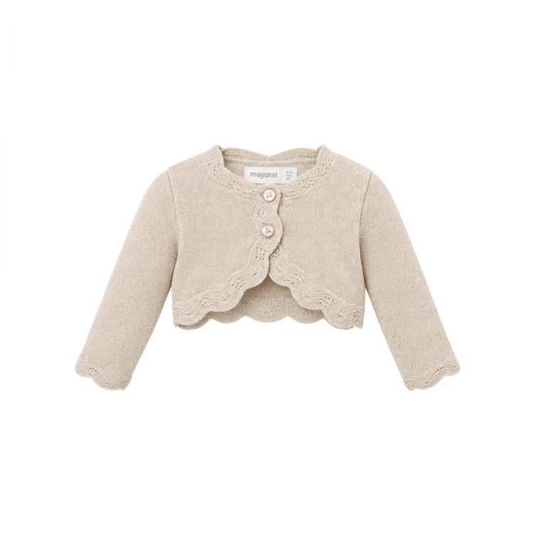 MAYORAL NEWBORN Giacchina beige in cotone neonata