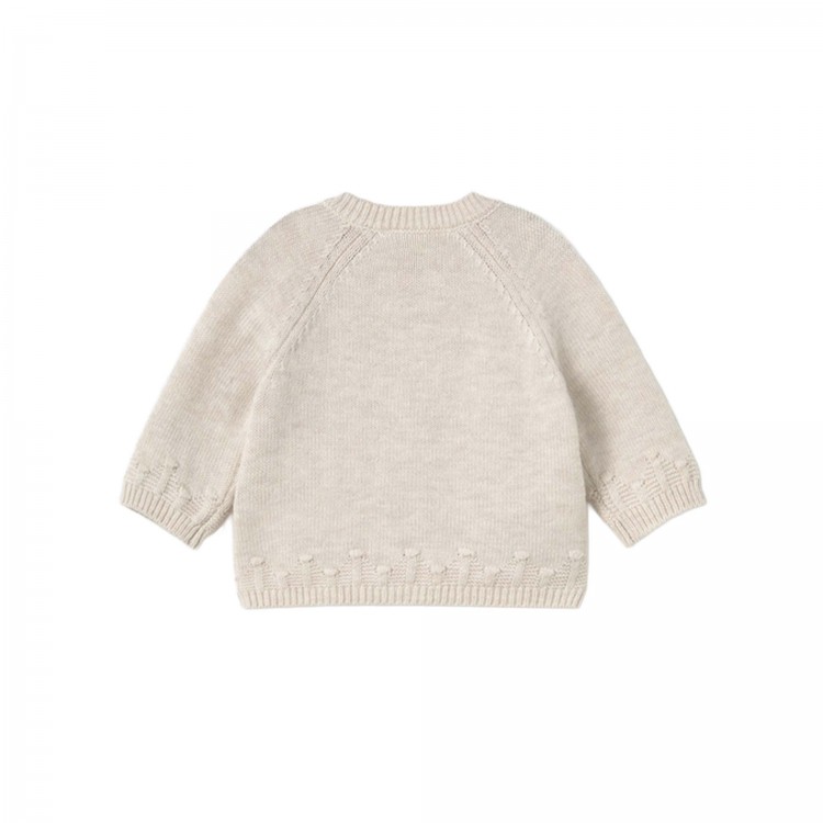 MAYORAL NEWBORN Cardigan beige tricot neonato