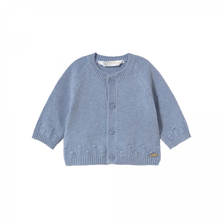 MAYORAL NEWBORN Cardigan celeste tricot neonato