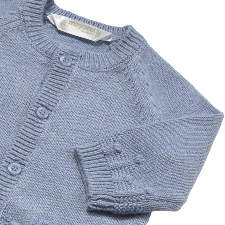 MAYORAL NEWBORN Cardigan celeste tricot neonato
