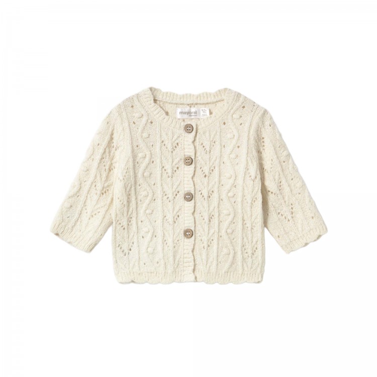 MAYORAL NEWBORN Cardigan panna in maglia neonata