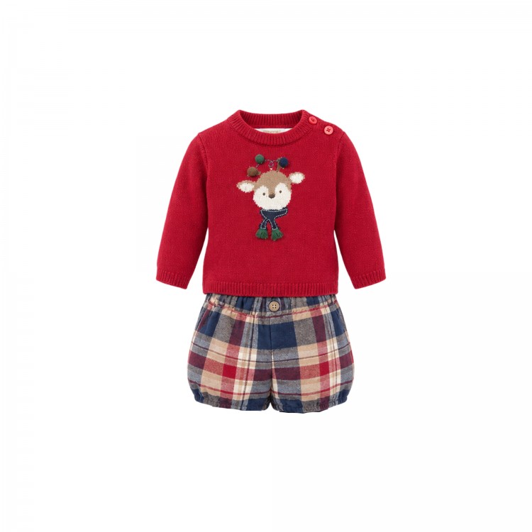 MAYORAL NEWBORN Completo rosso tre pezzi neonato
