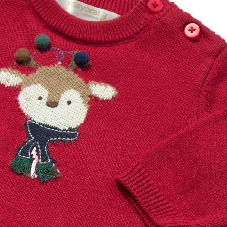 MAYORAL NEWBORN Completo rosso tre pezzi neonato